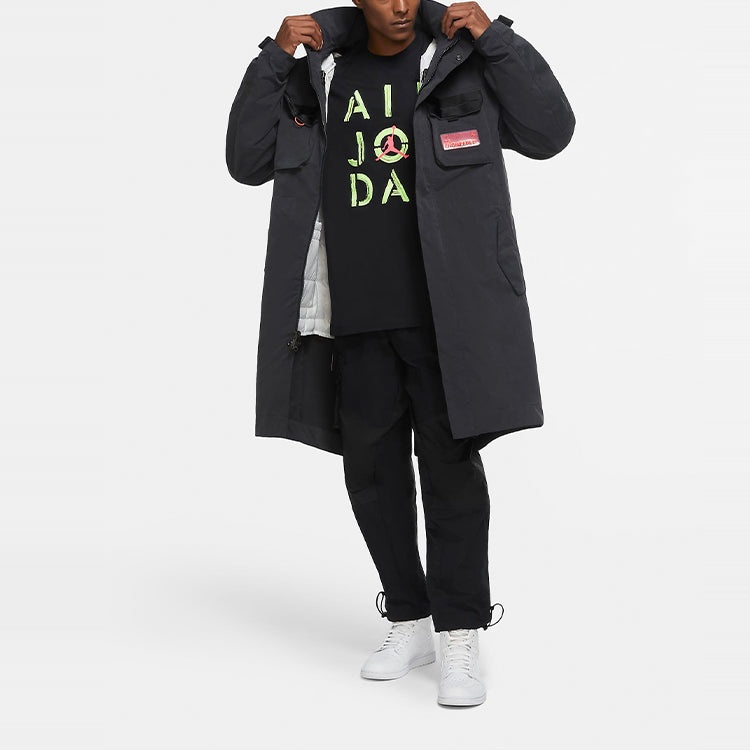 Men's Air Jordan Hooded Long Black Jacket CK8909-045 - 4