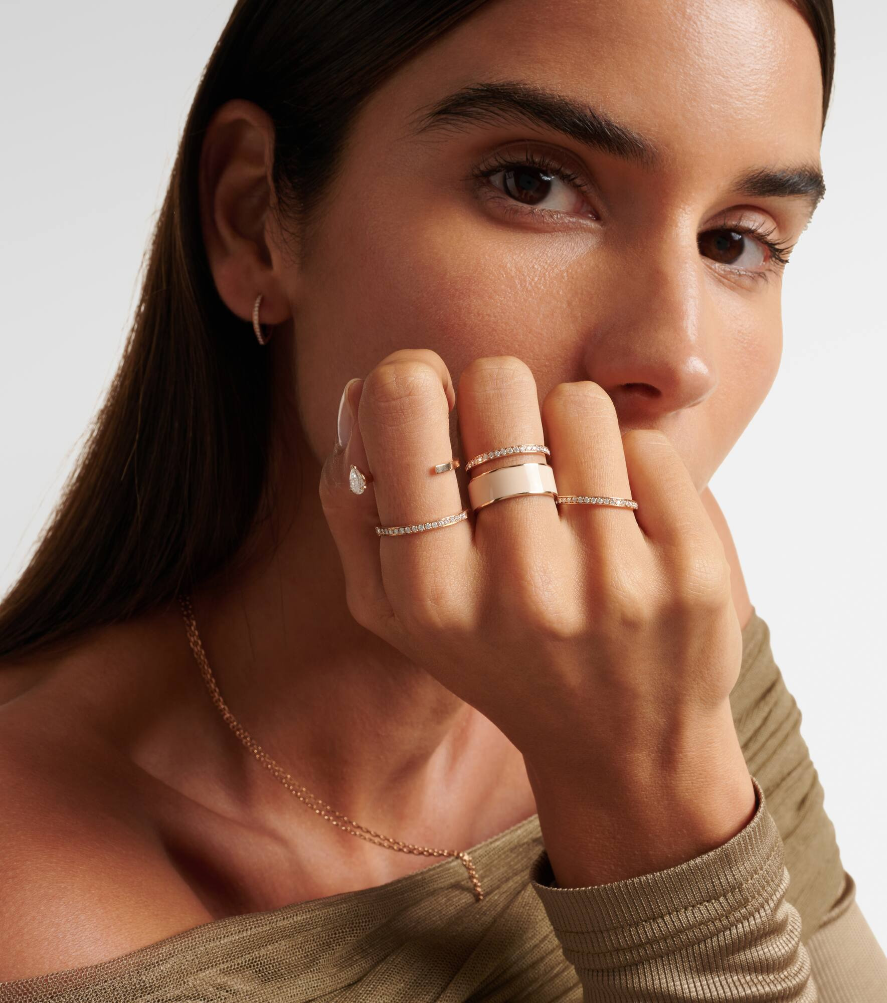 Berbere Module 18kt rose gold ring with diamonds - 2