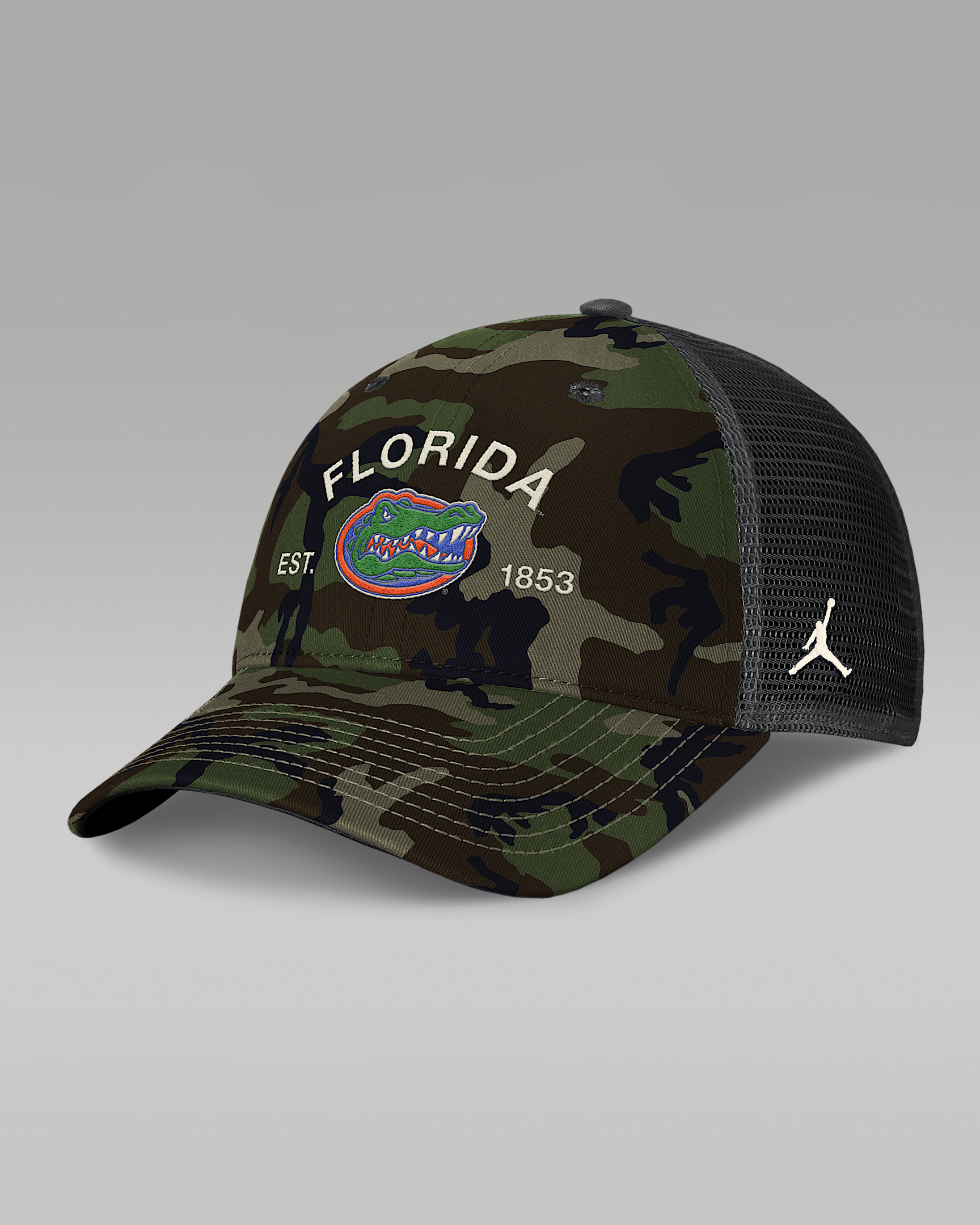 Florida 2025 Military Appreciation Rise Men's Jordan Brand College Trucker Adjustable Hat - 1