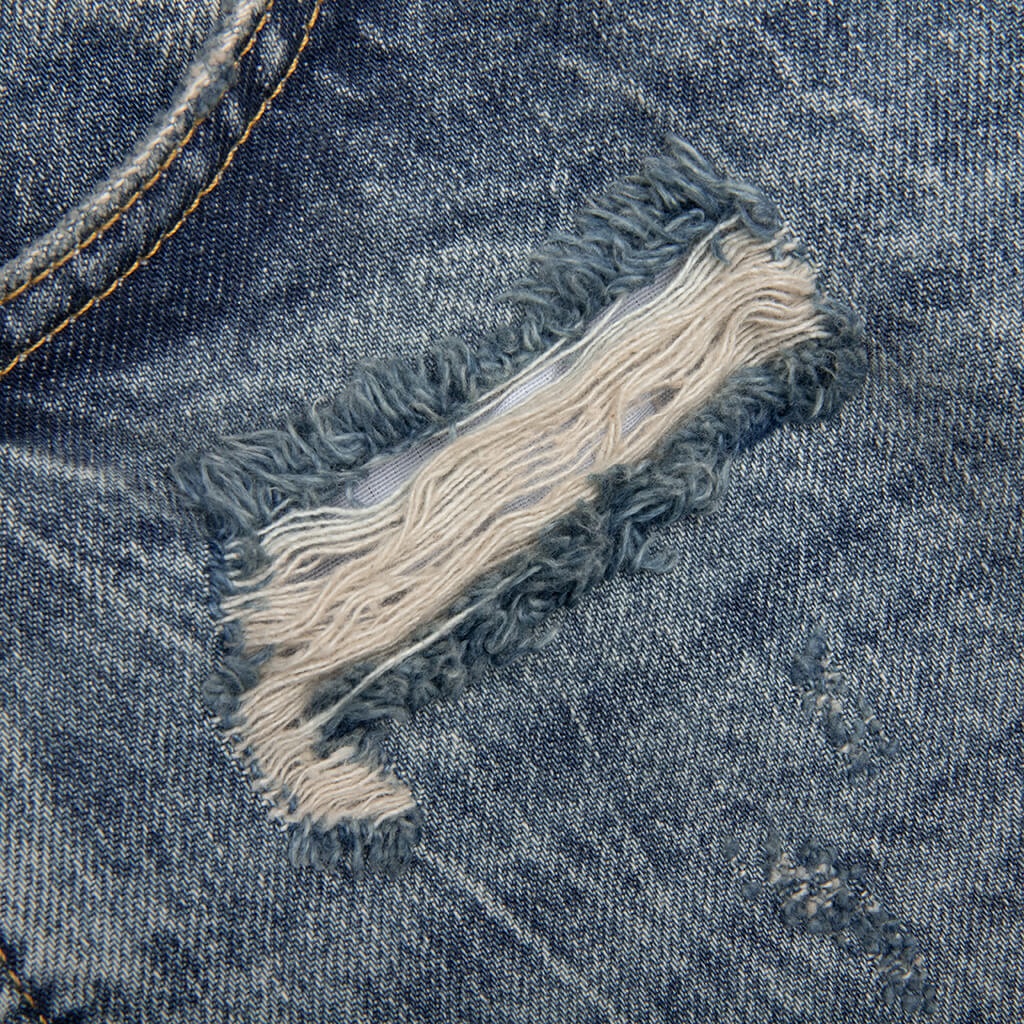 R3 DISTRESSED BAGGY DENIM - BLUE/CREAM - 4