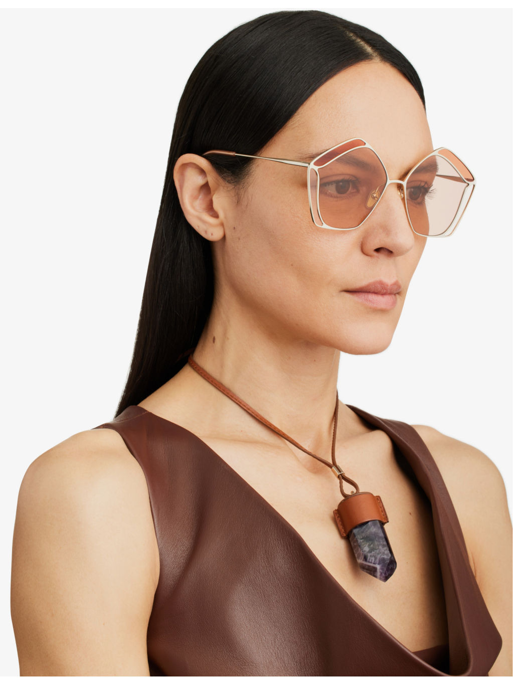 CH0026S Gemma metal and acetate pentagon-frame sunglasses - 2