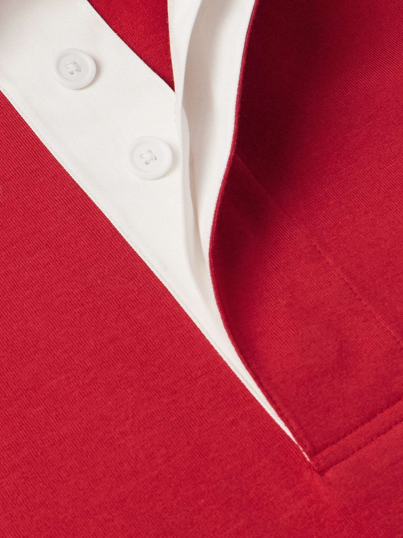 Logo-Appliquéd Striped Cotton-Jersey Polo Shirt 4