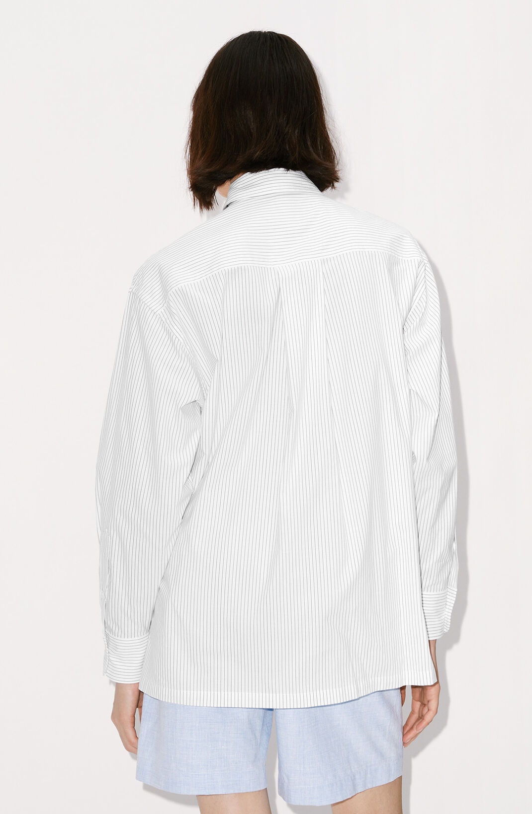 'BOKE Flower' crest oversized striped shirt - 4