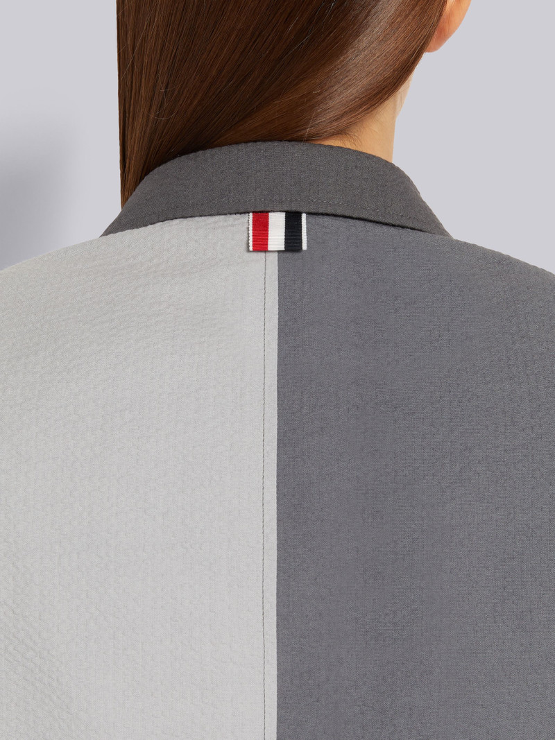 Silver Fun-Mix Seersucker Oversized Sack Sport Coat 5