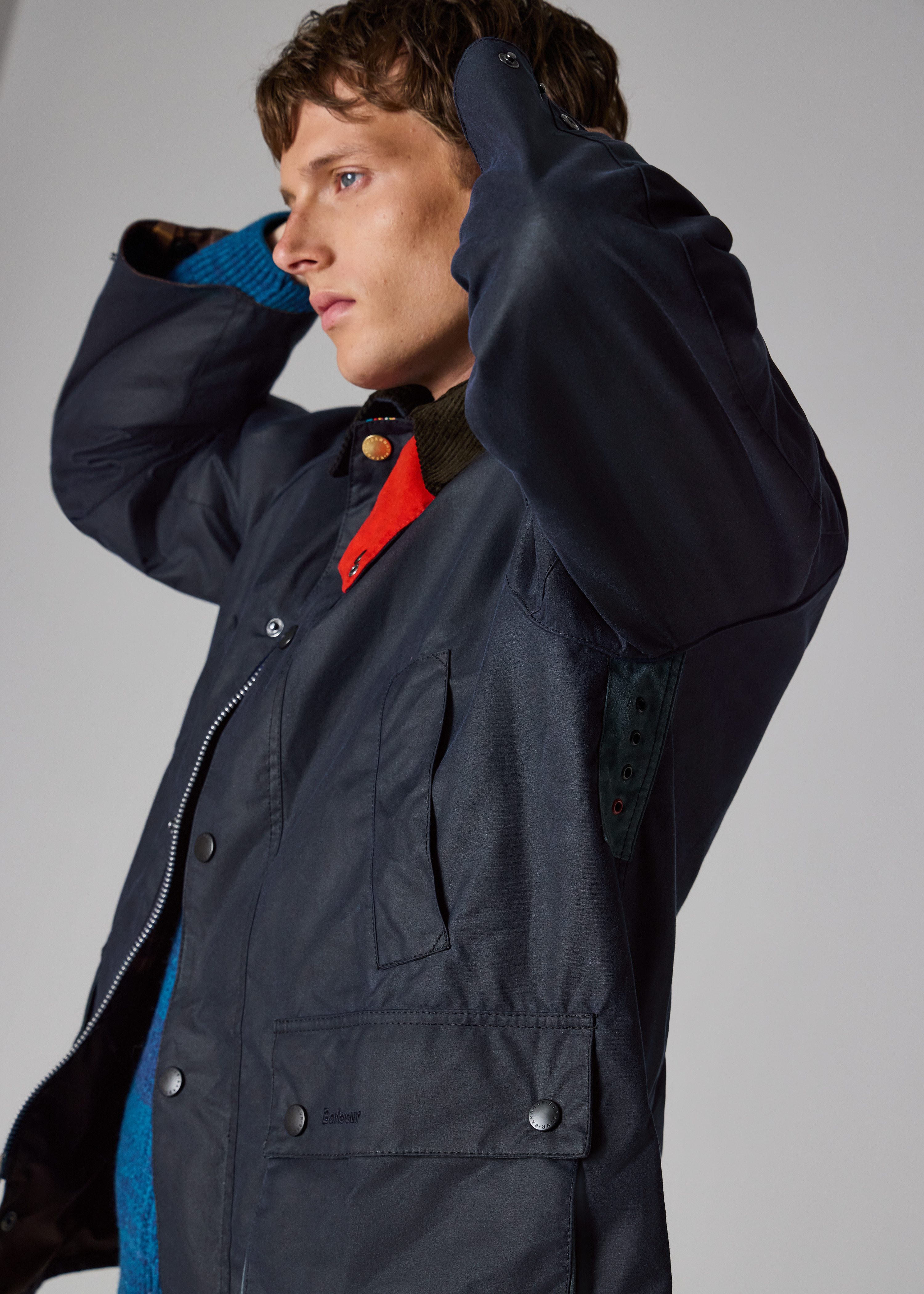 Paul Smith loves Barbour - Night Sky Oversized Bedale Wax Jacket - 10