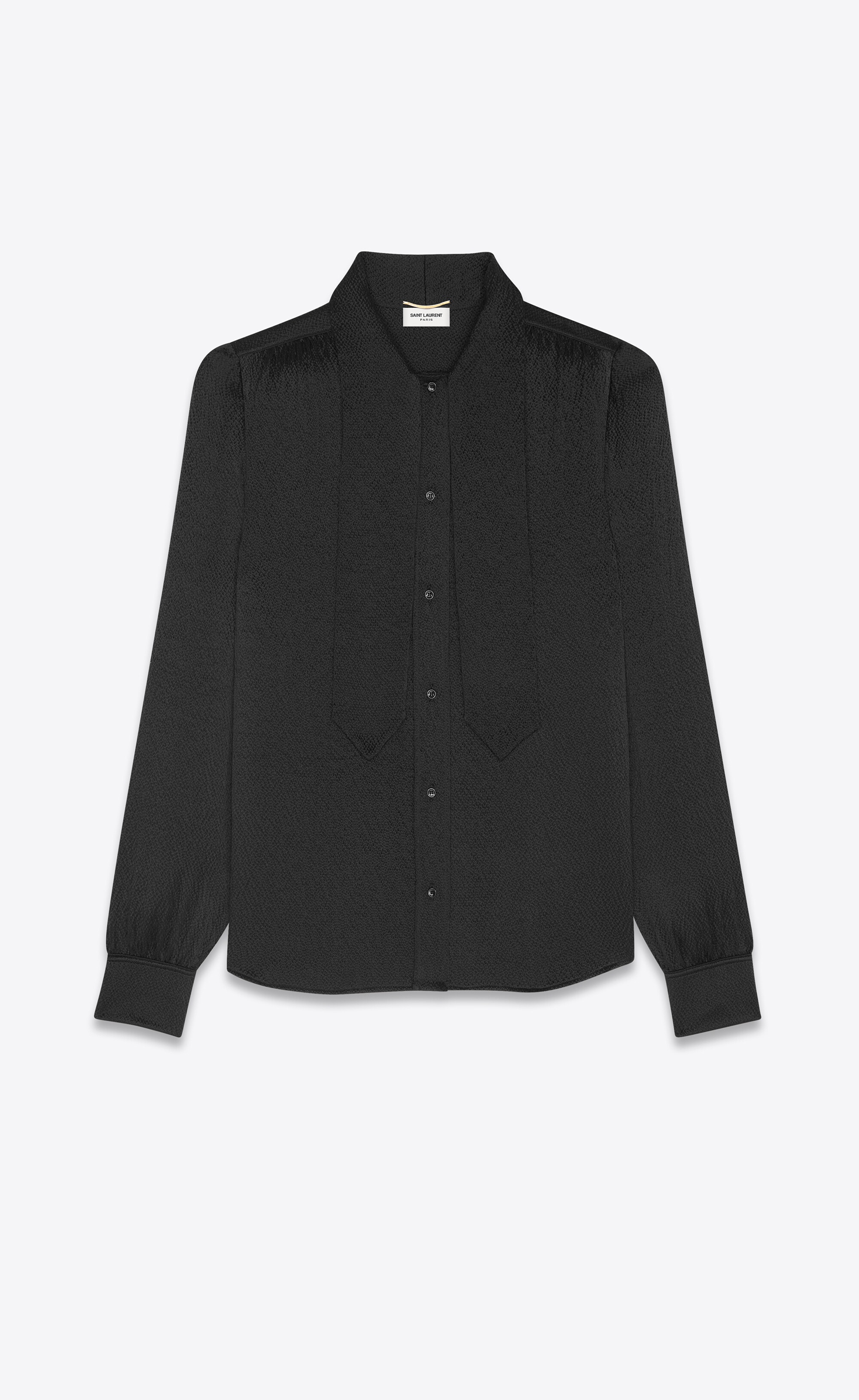 lavallière-neck blouse in silk - 3