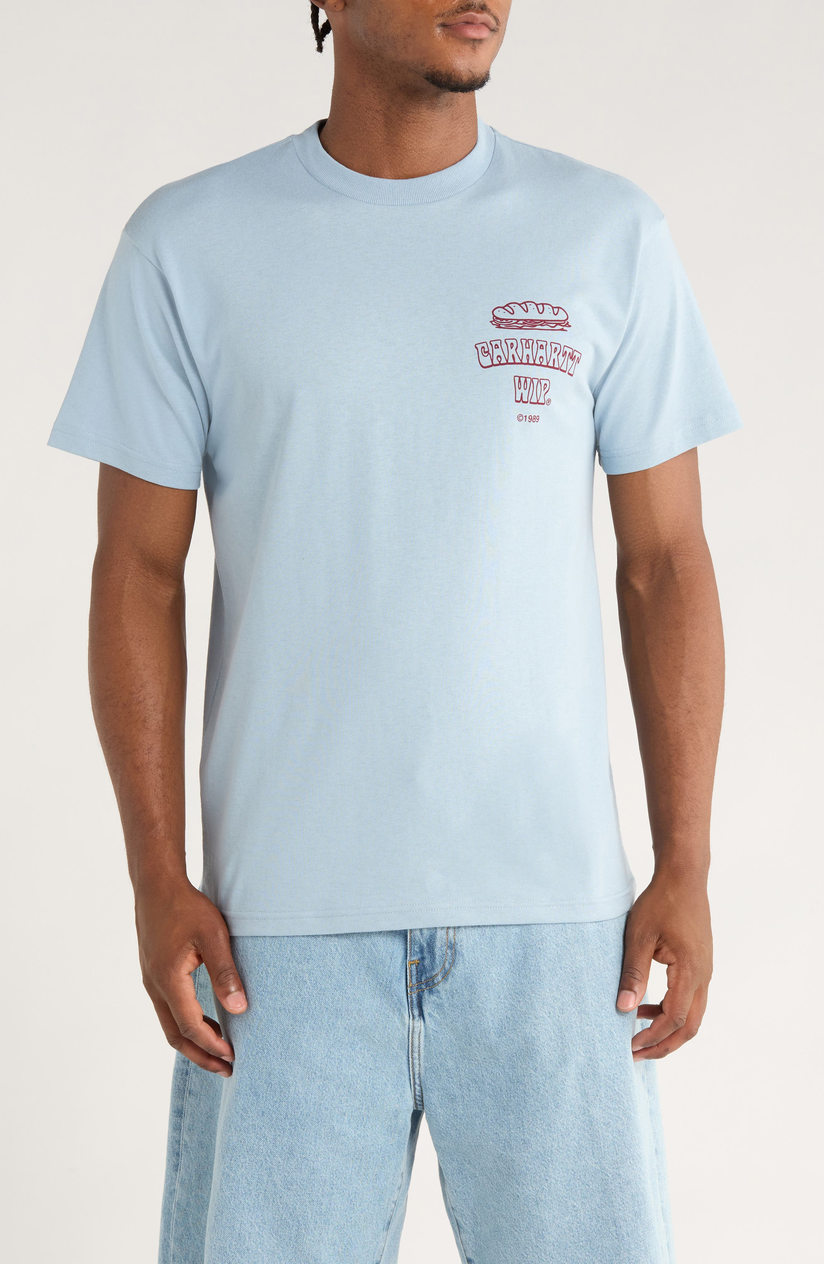 Carhartt Work In Progress Sandwich Organic Cotton Graphic T-Shirt in Blue Fog at Nordstrom - 1