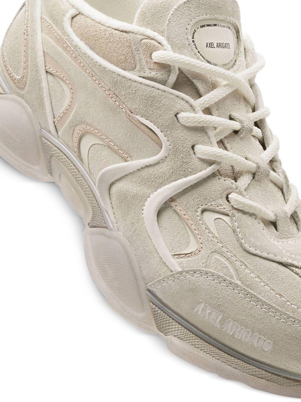 suede leather panel trainers - 4