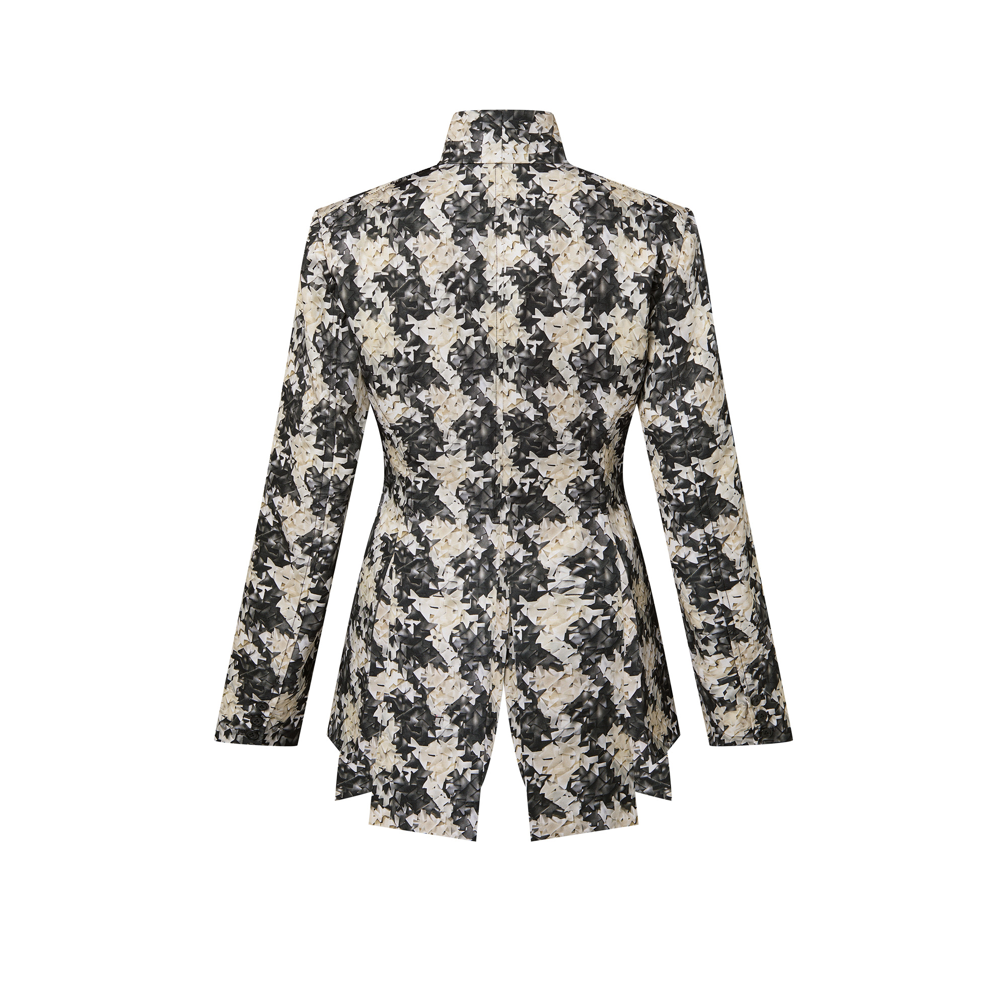 Houndstooth Silk Frock Jacket - 3