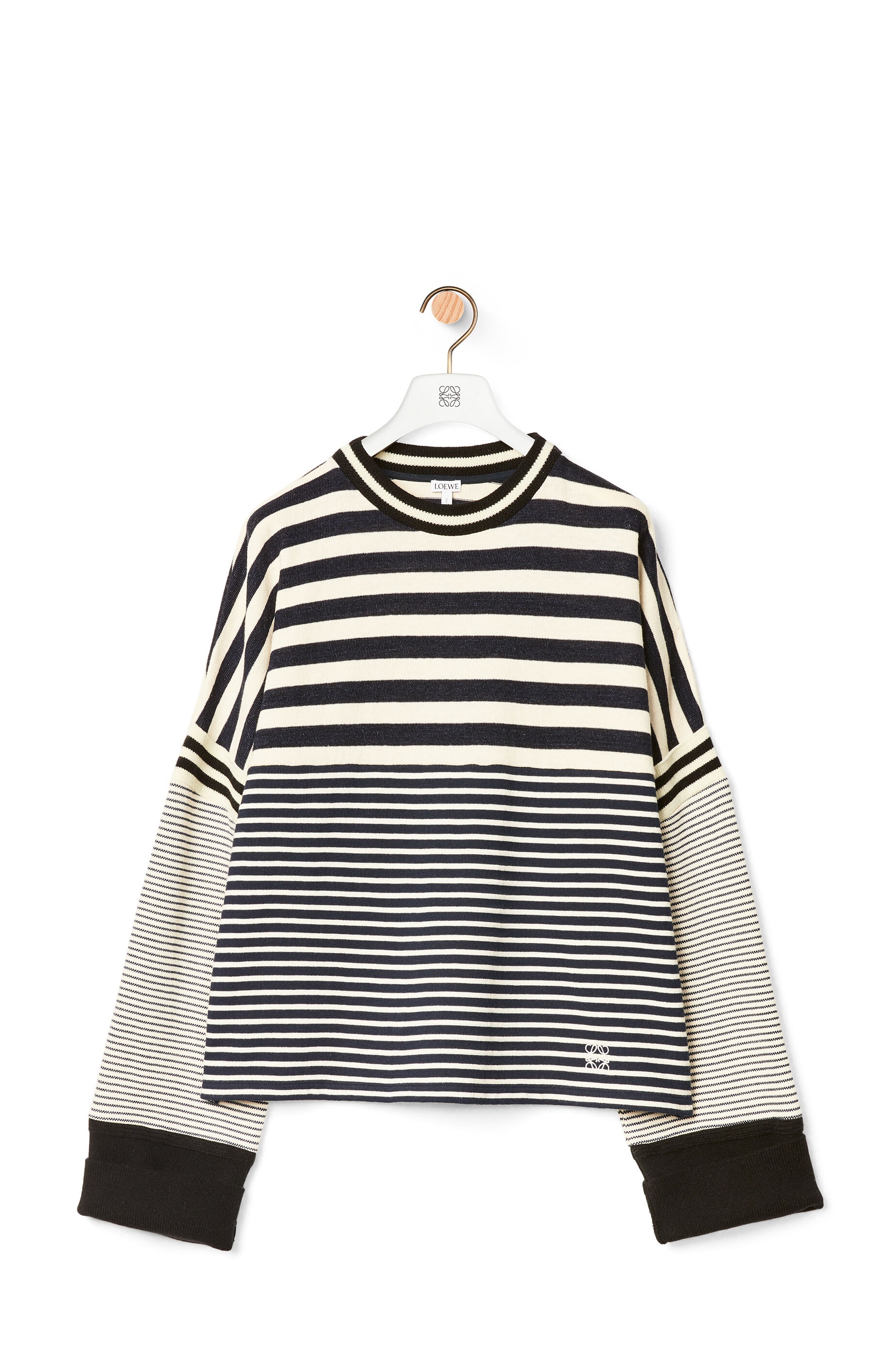 Oversize sweatshirt in striped cotton - 1