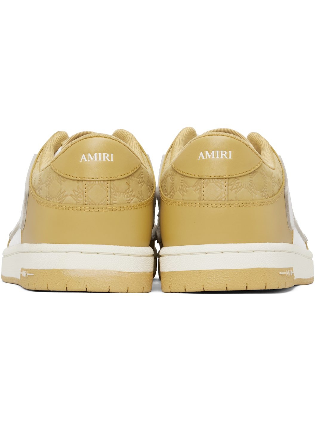 Yellow Debossed MA Quad Skel Top Low Sneakers - 2