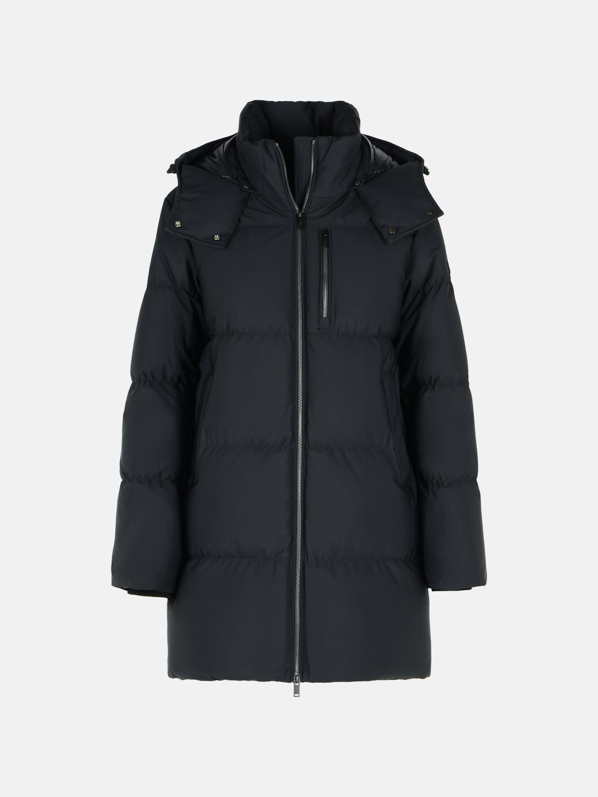 'CHELIA 3Q' BLACK POLYAMIDE BLEND DOWN JACKET - 1
