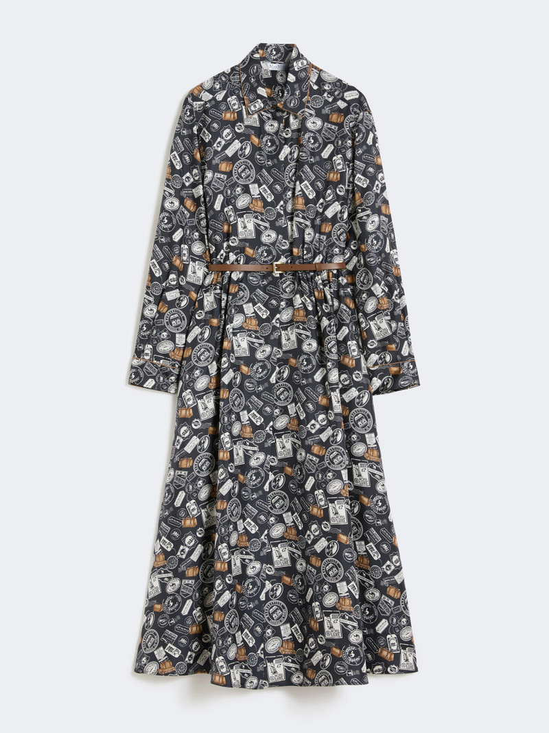 FAGLIA Printed silk shirt dress - ULTRAMARINE 1