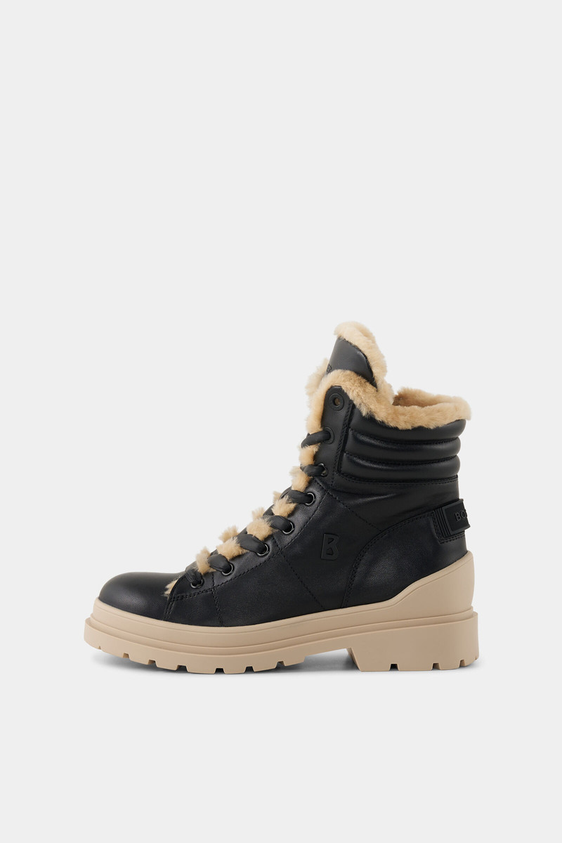 Mid boots St.Moritz with spikes in Black/beige 1