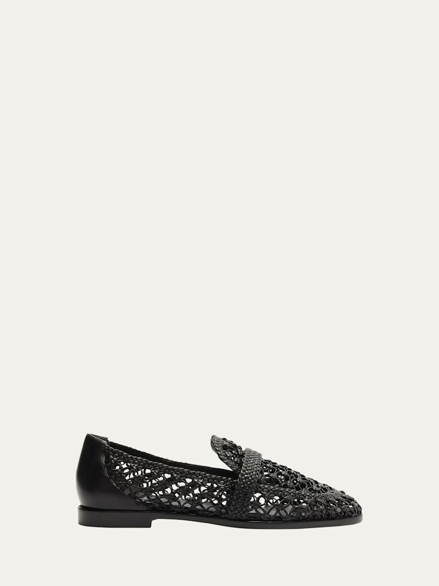 Jane Woven Leather Loafers - 1
