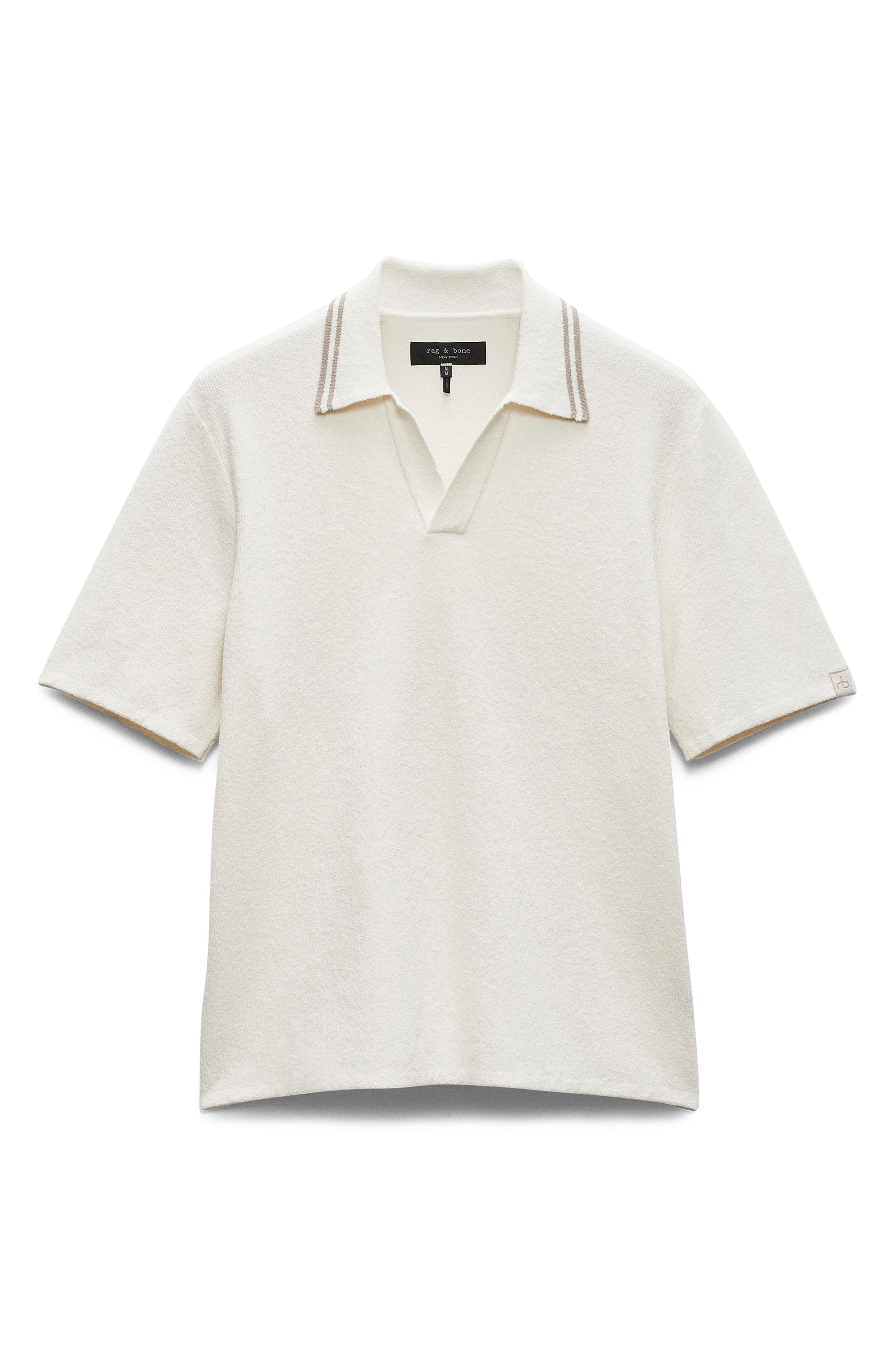rag & bone Johnny Toweling Rib Polo in Ivory at Nordstrom - 4