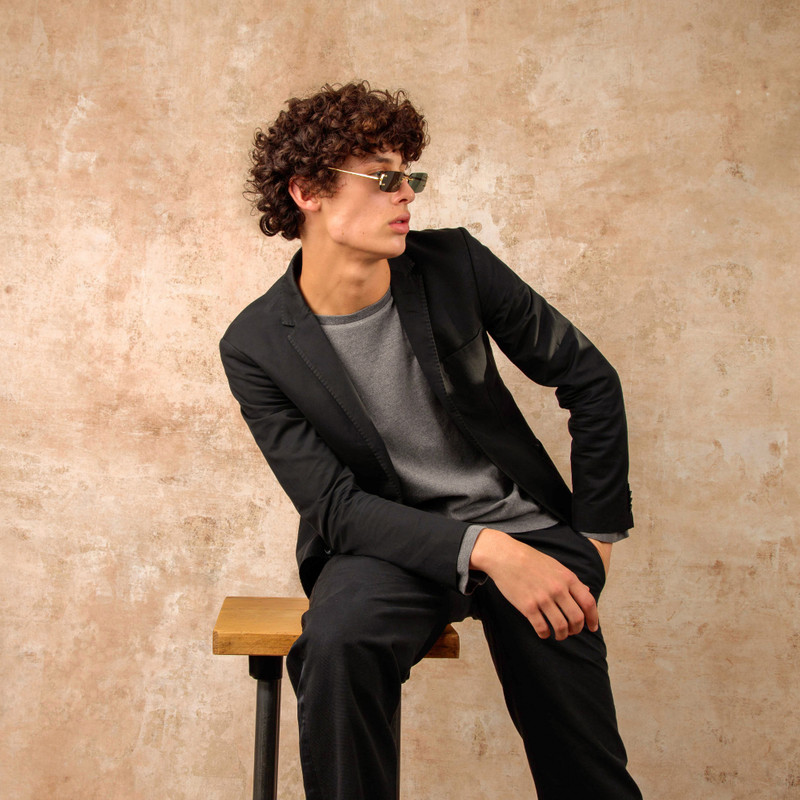 LINDA FARROW MEN'S TAYLOR RECTANGULAR SUNGLASSES IN YELLOW GOLD AND GREEN outlook