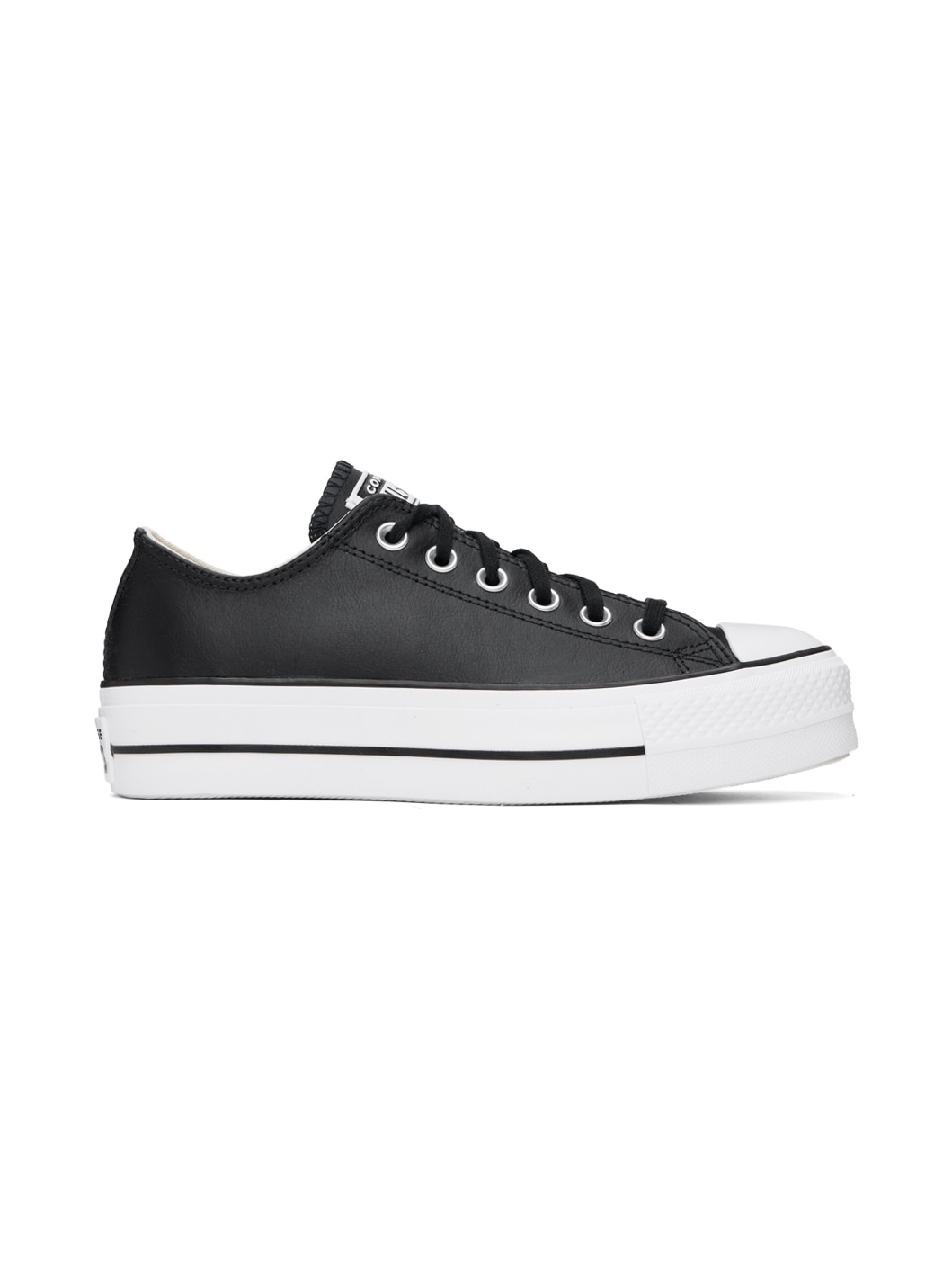 Black Chuck Taylor All Star Platform Leather Sneakers - 1