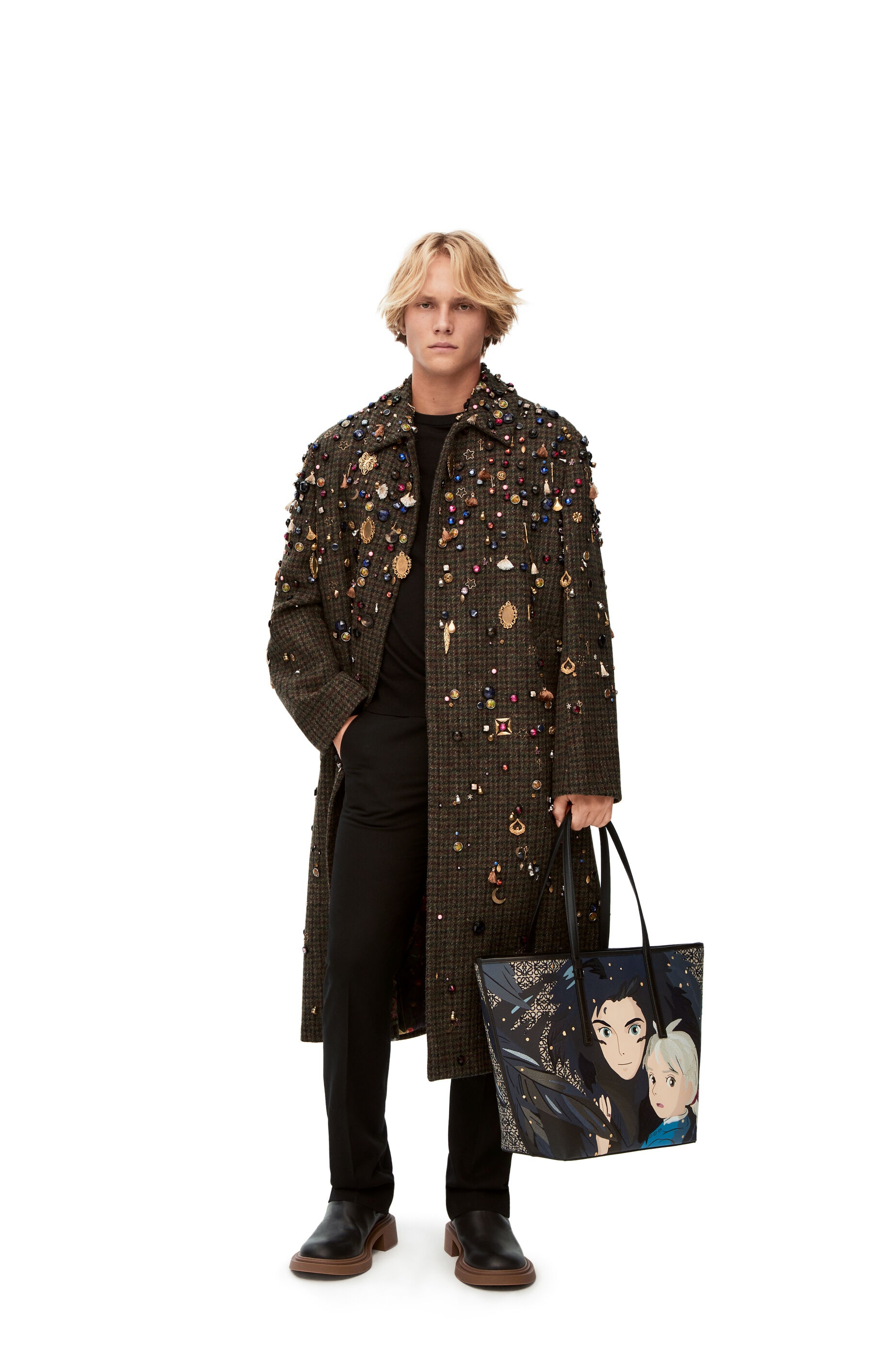 Embellished long coat in wool - 2