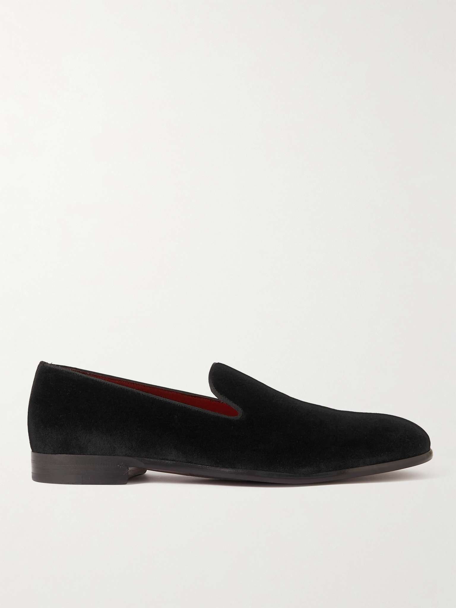 Grosgrain-Trimmed Velvet Loafers - 1