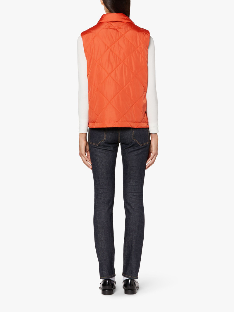 ANNABEL ORANGE NYLON QUILTED LINER VEST | LQV-005 4