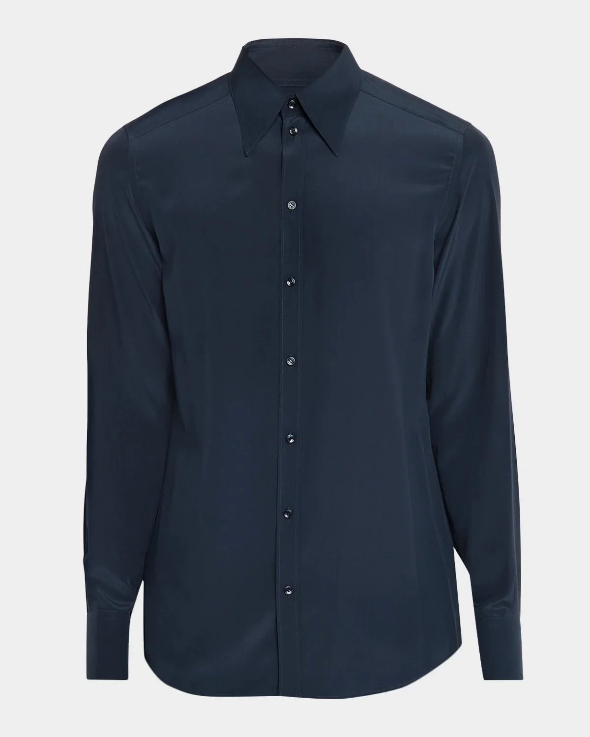 Point Collar Silk Shirt - 1