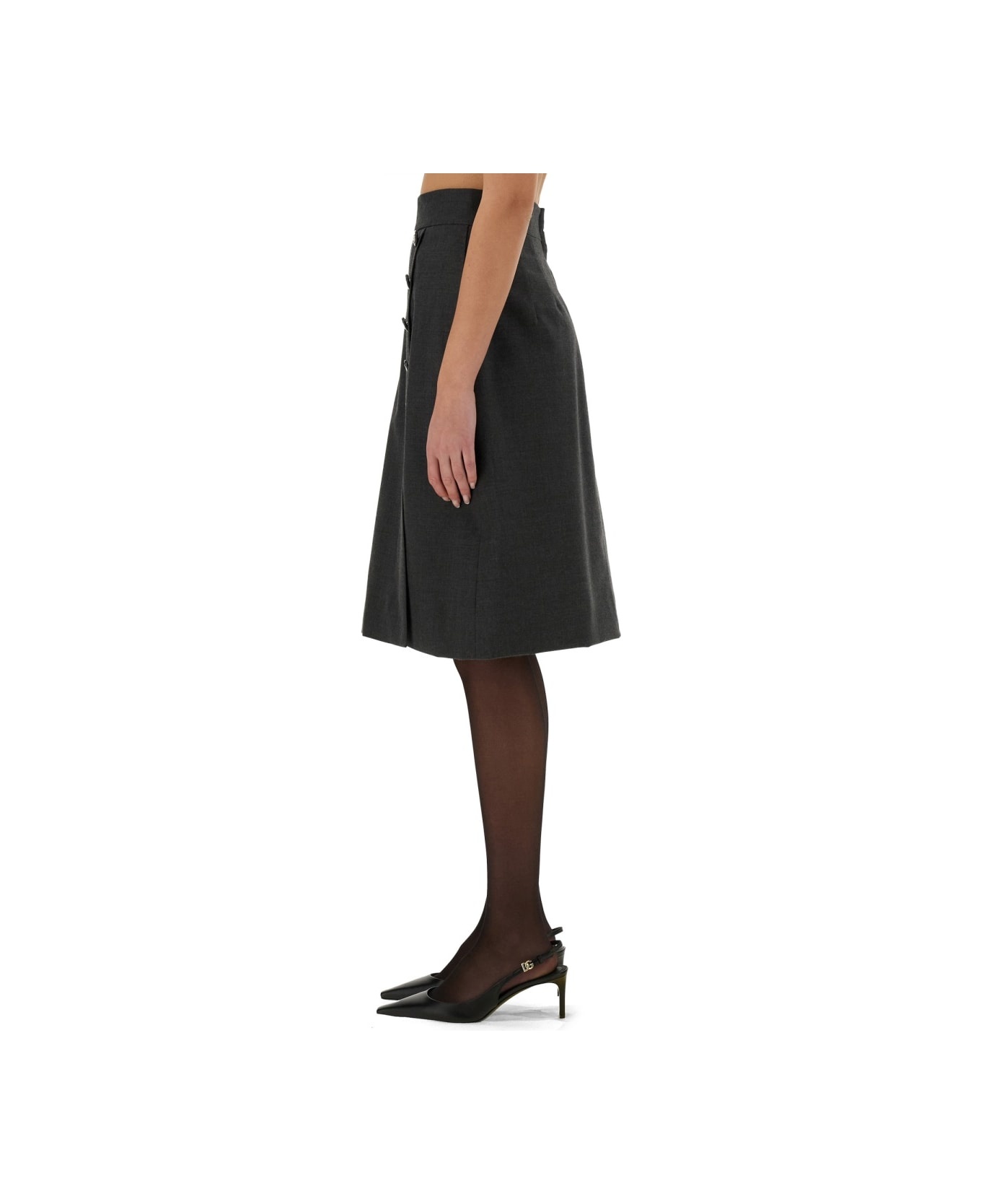 Wool Midi Skirt - 4