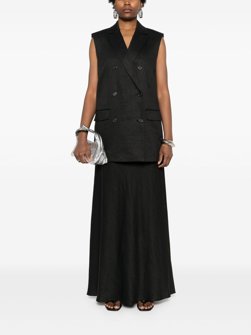 Theory linen blend midi skirt outlook