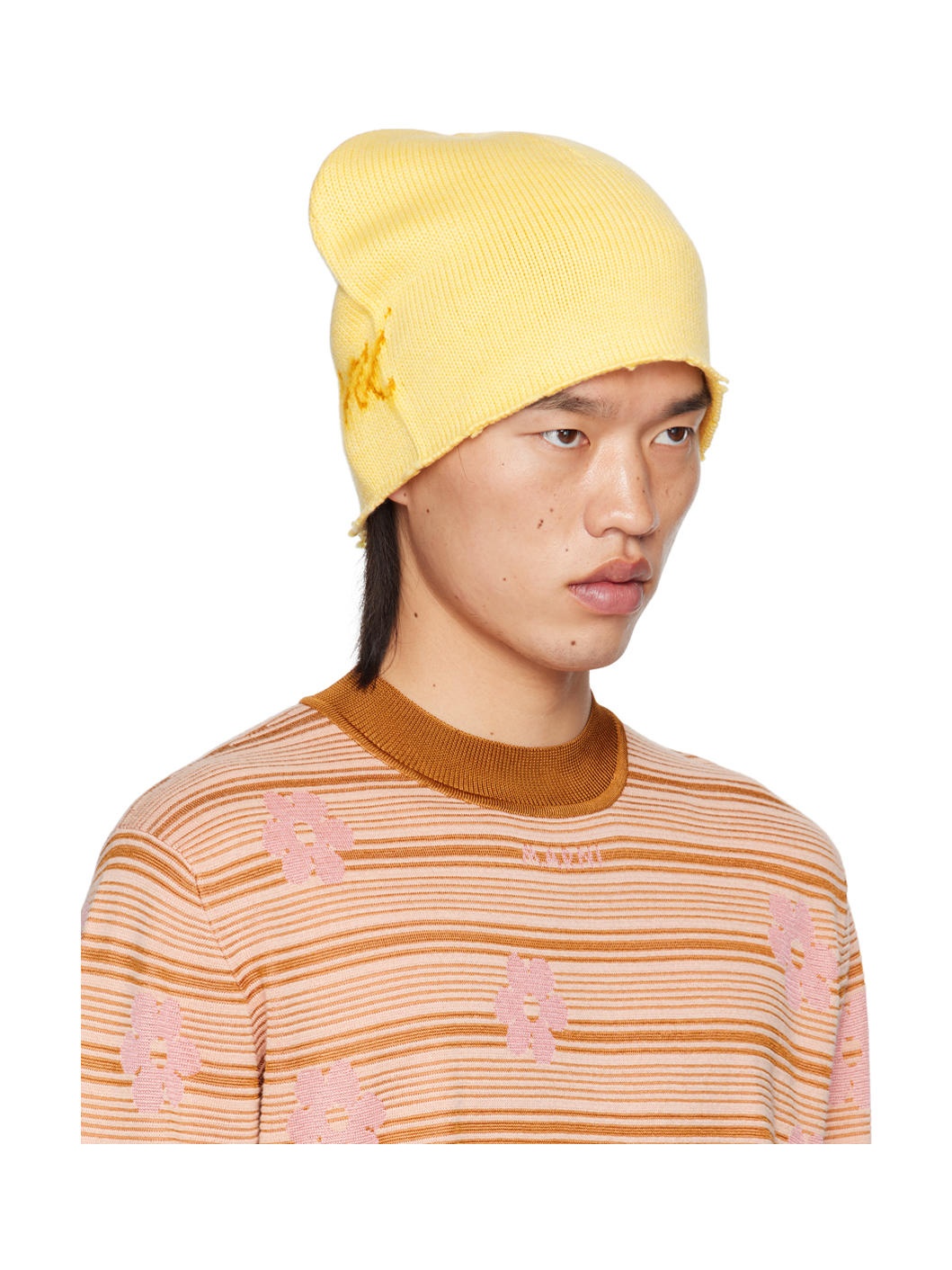 Yellow Mohair Logo Beanie - 2