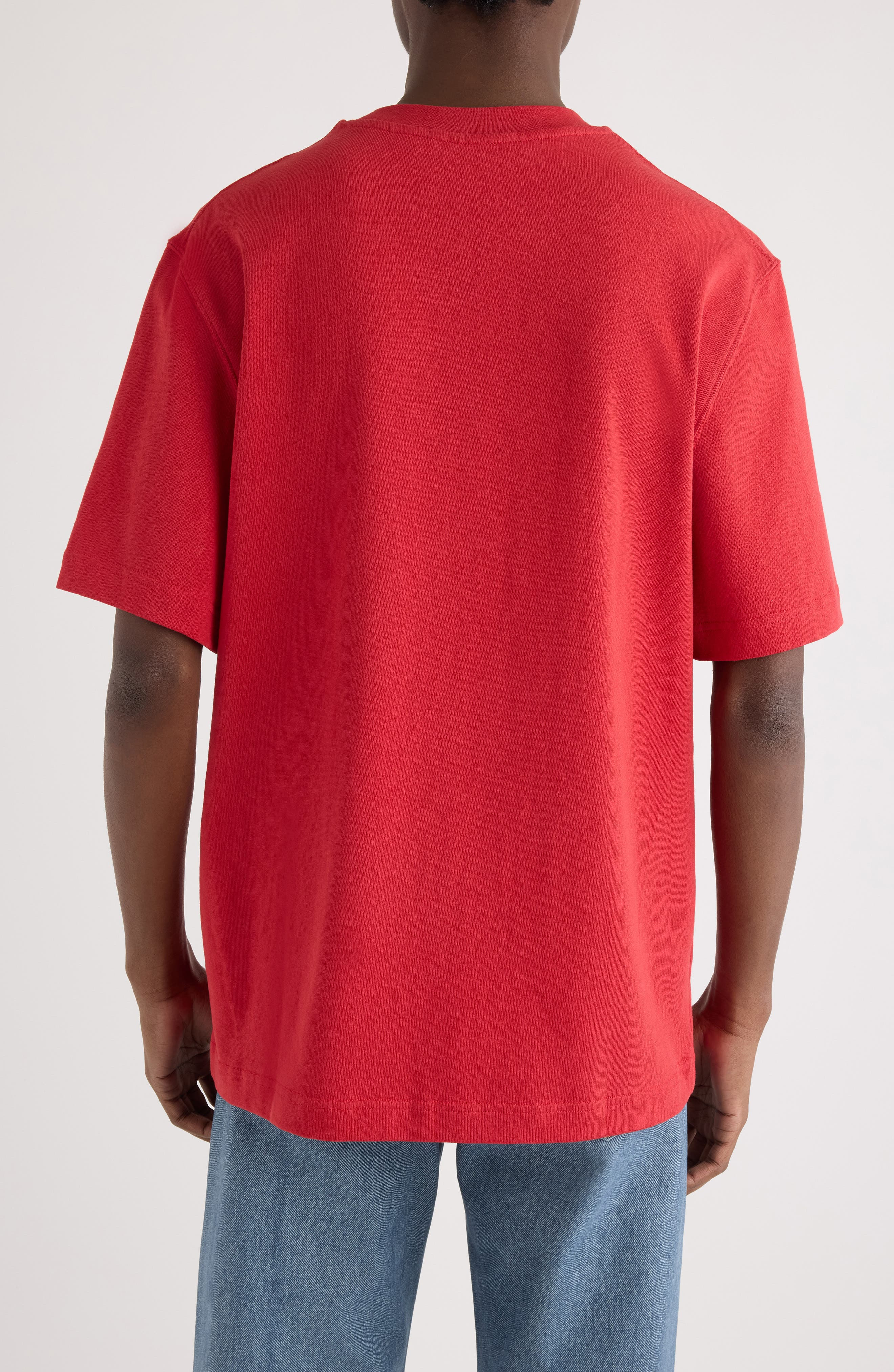 Jacquemus Le T-Shirt Gros Grain Cotton T-Shirt in Dark Red at Nordstrom - 3