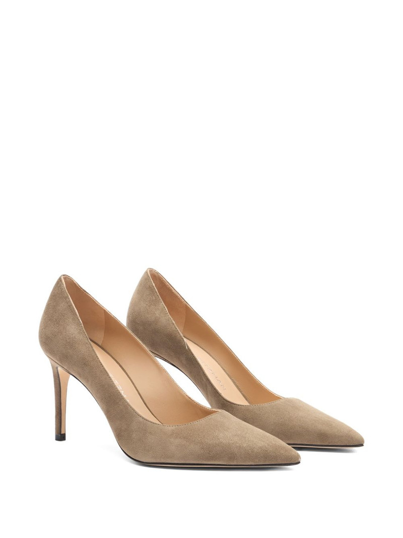 Stuart Weitzman 85mm Stuart Power suede pointed-toe pumps outlook