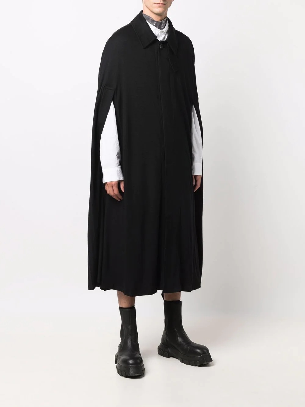 buttoned mid-length cloak - 3