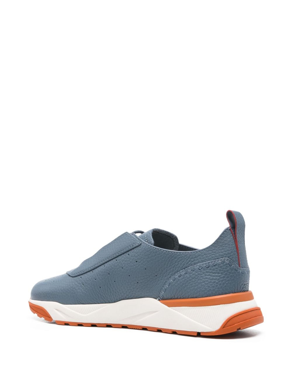 perforated-design leather sneakers - 3