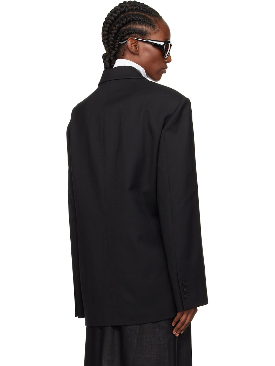Black Crosby Wrap Blazer - 3