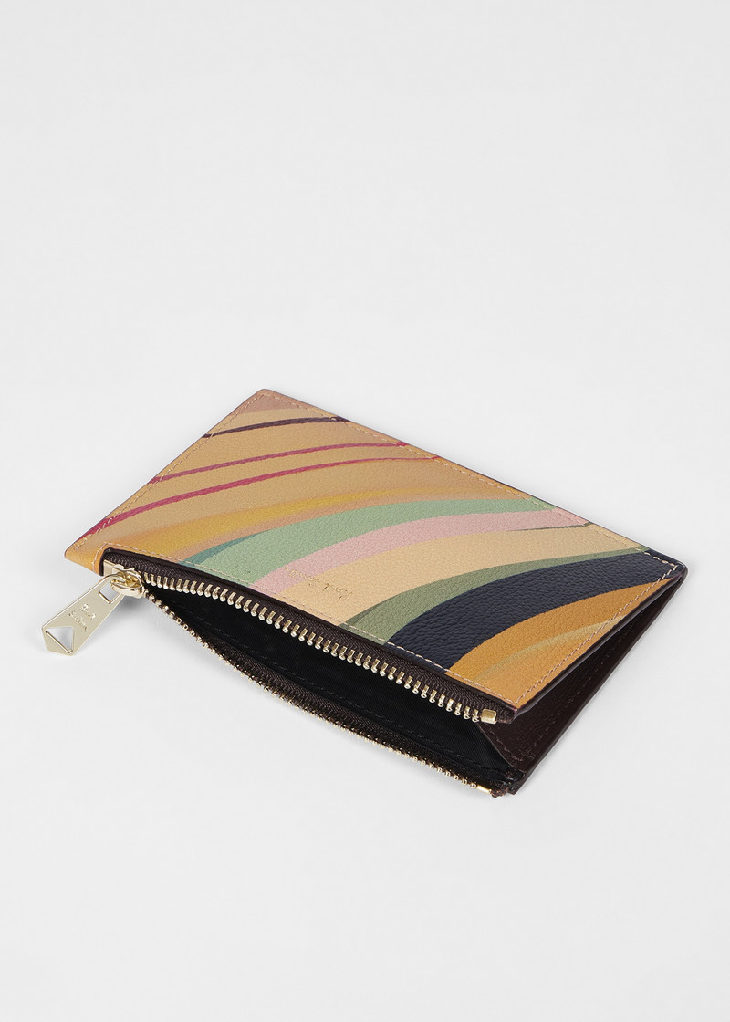 Women's 'Dusky Swirl' Leather Small Zip-Fastening Purse 4