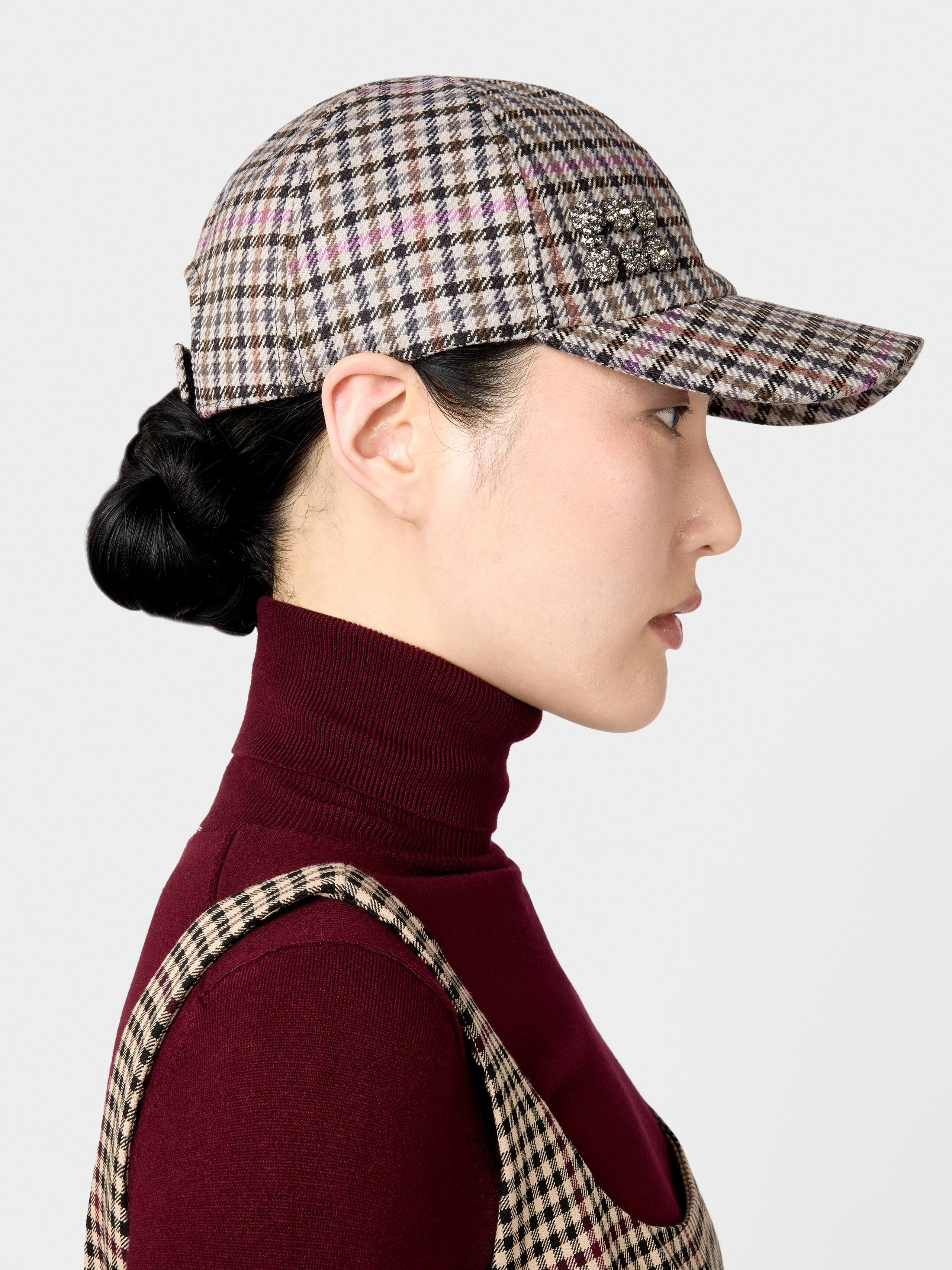 Efflorescence Baseball Cap in checks fabric - 7