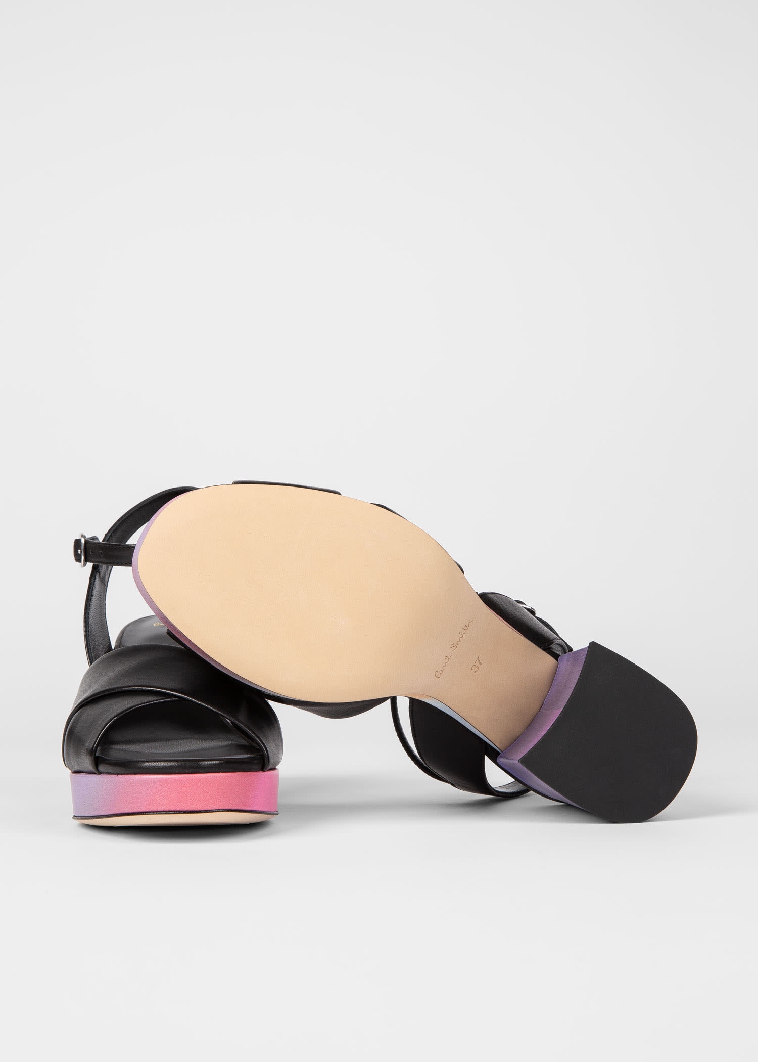 Black Leather 'Poppy' Heels - 4