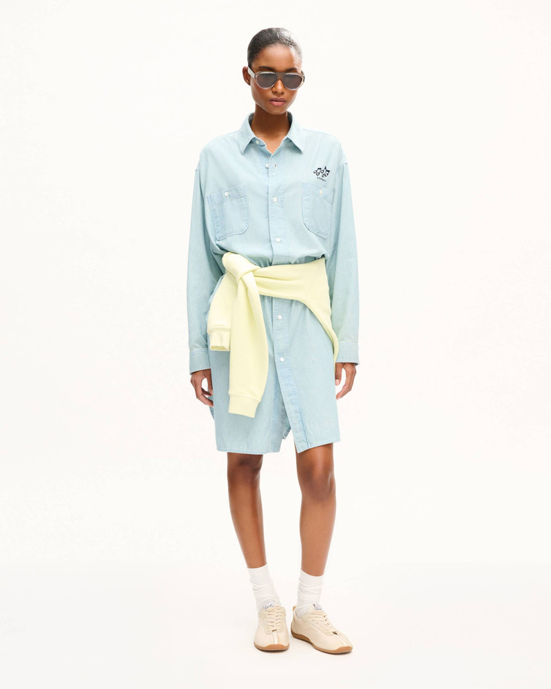 KENZO 'KENZO Sounds' oversized shirt dress in washed chambray outlook