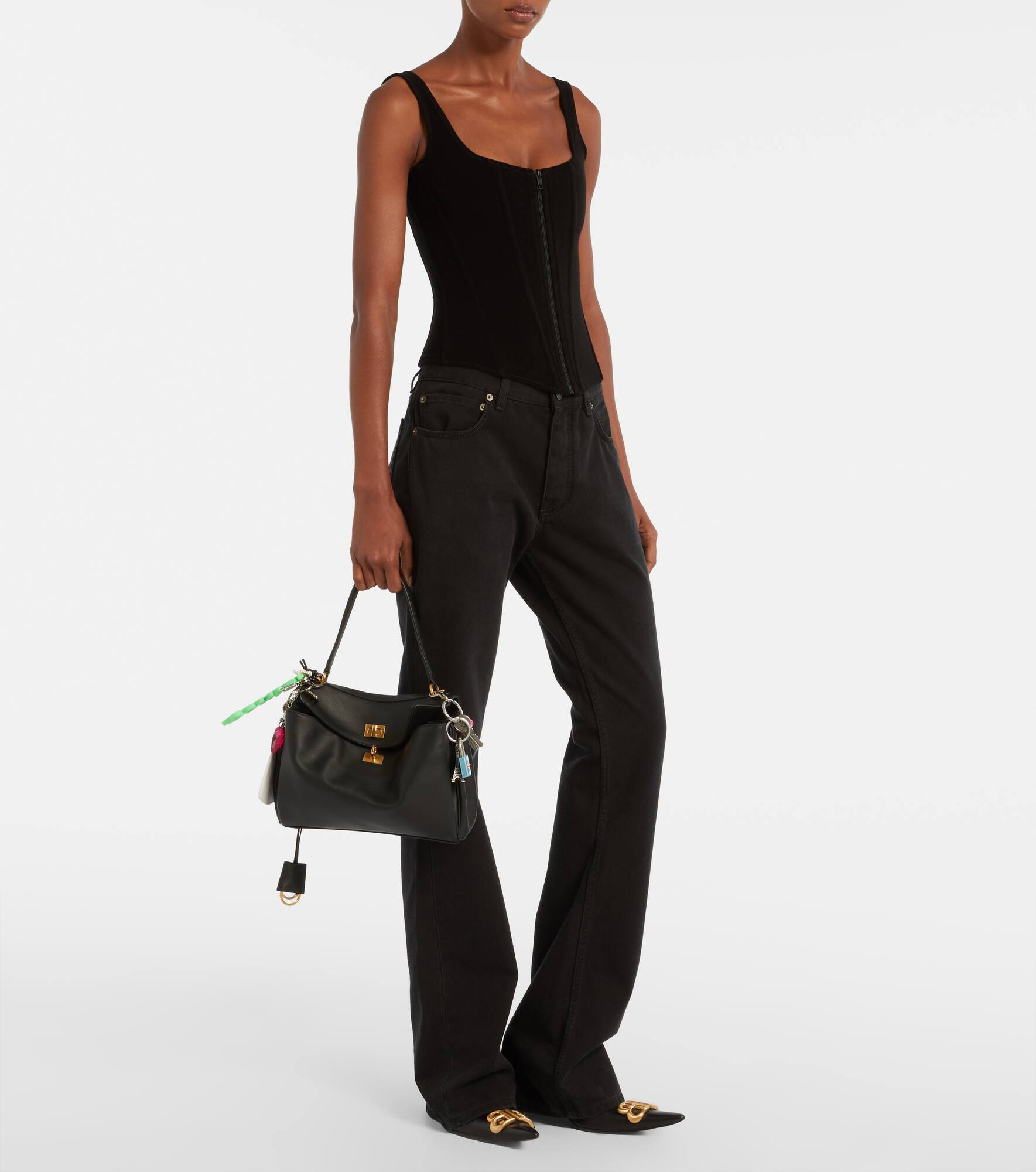 Cotton-blend velvet corset top - 2