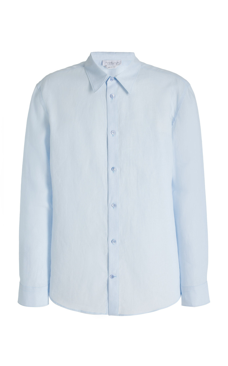 Quevedo Shirt in Light Blue Linen 1