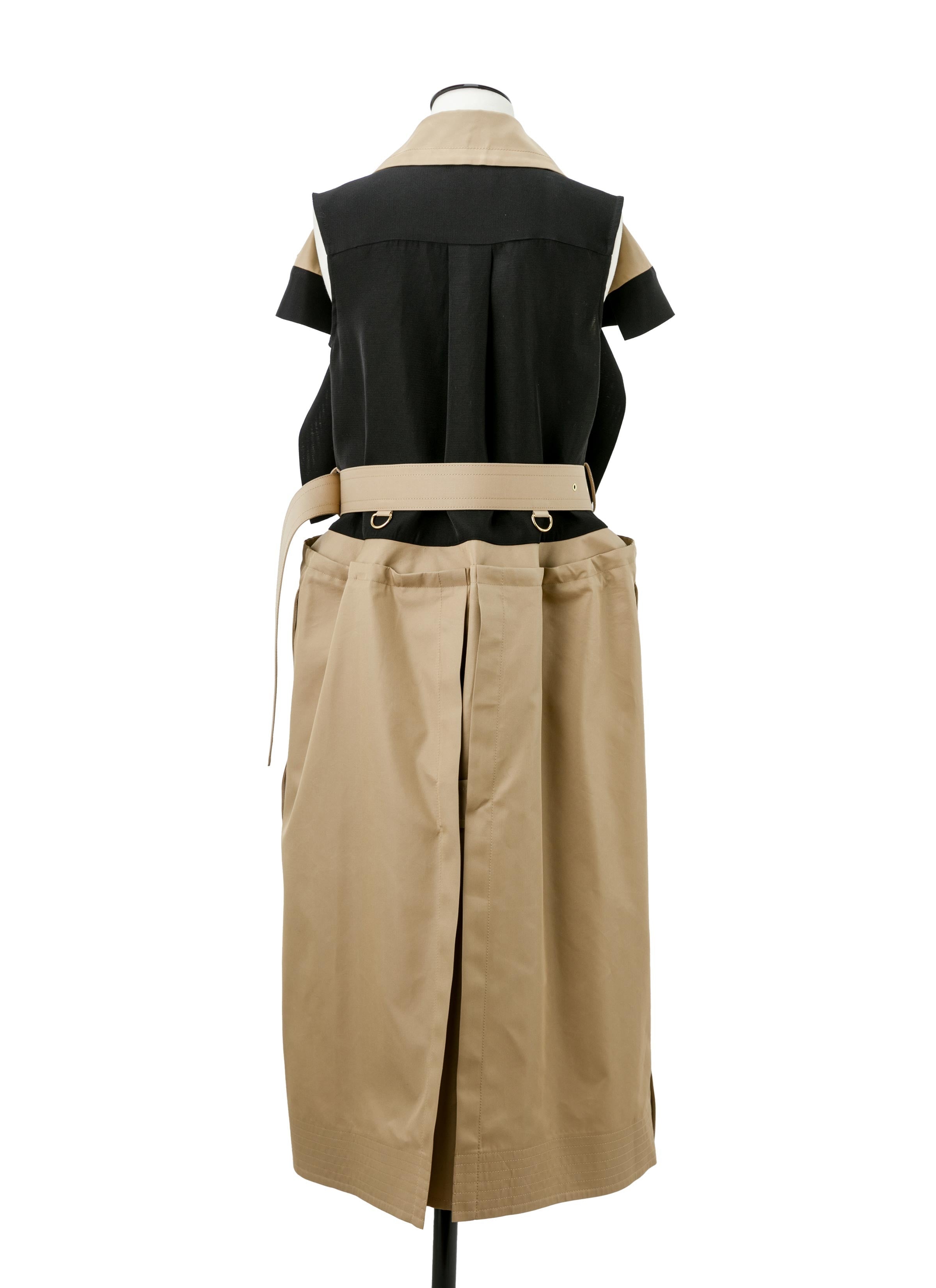 Double-Faced Silk Cotton x Gabardine Dress - 5