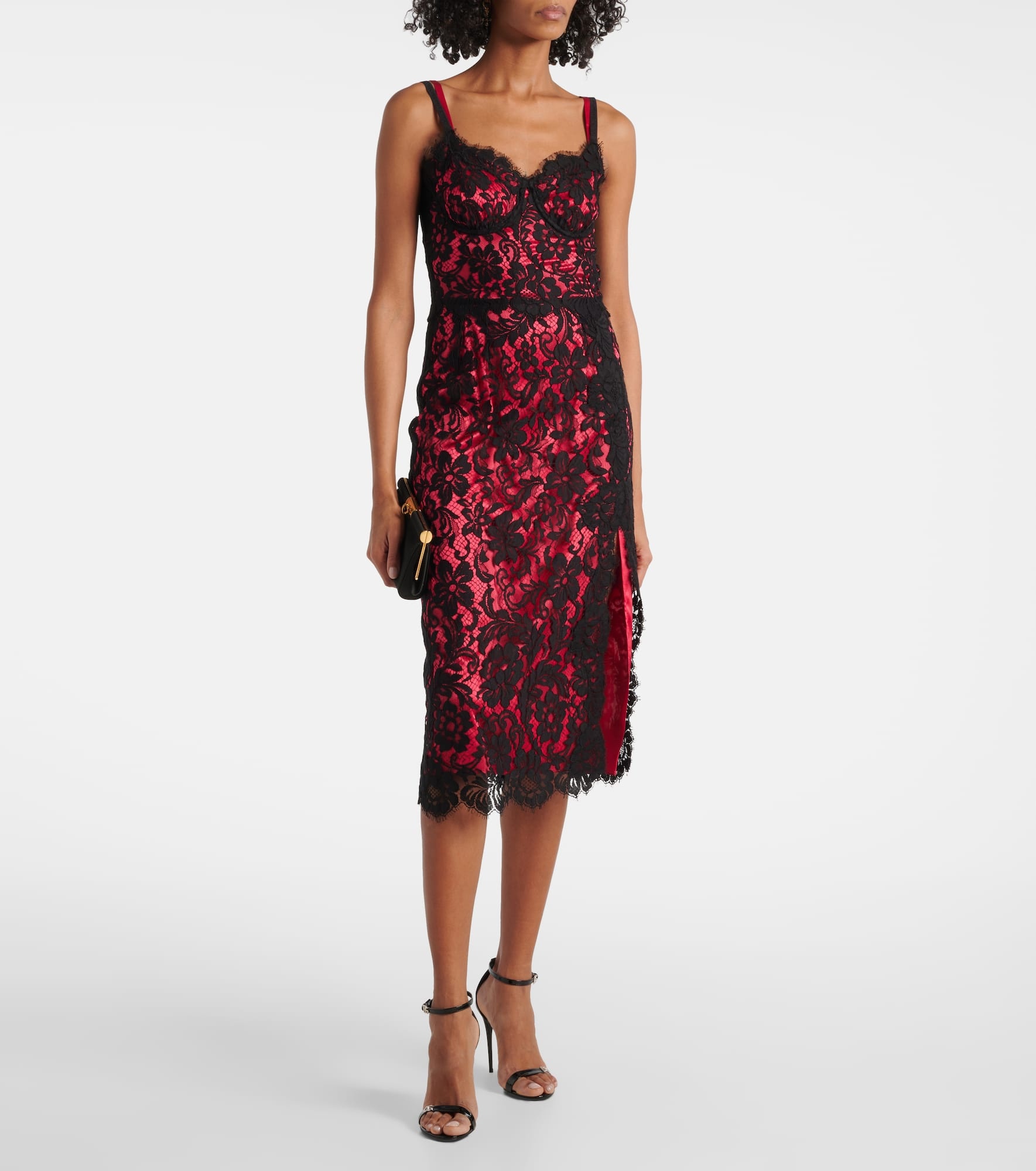 Floral cotton-blend lace slip dress - 2