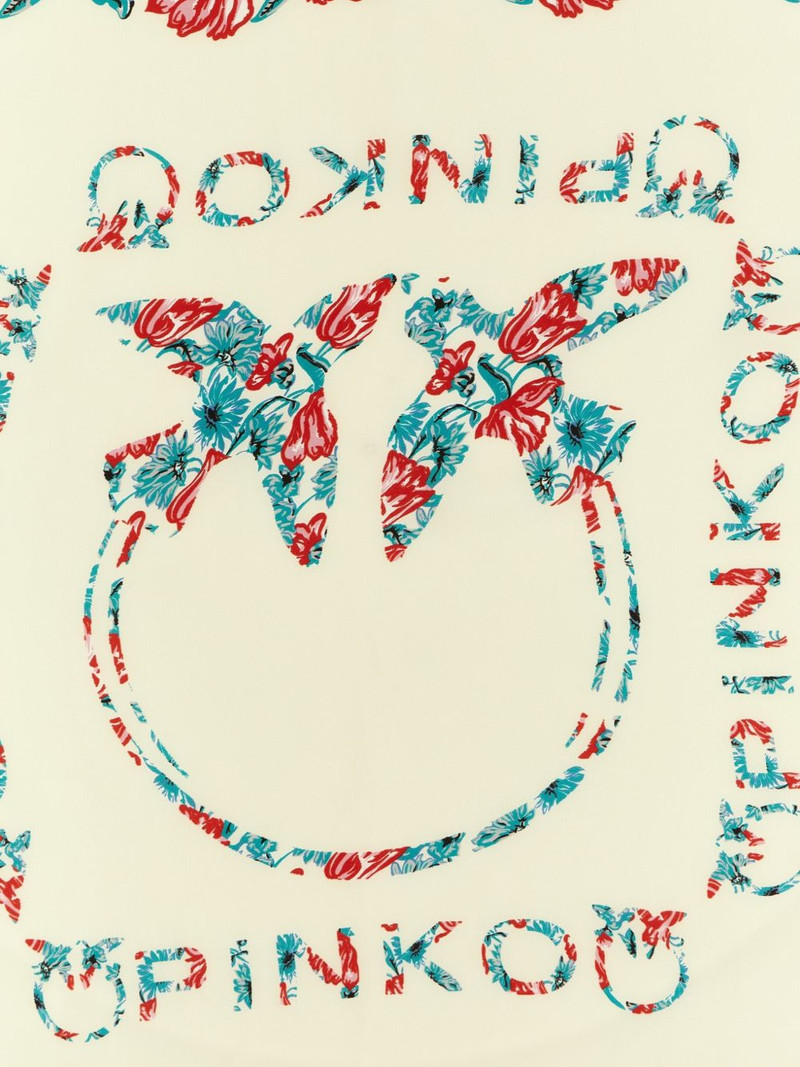 PINKO logo floral-print scarf outlook