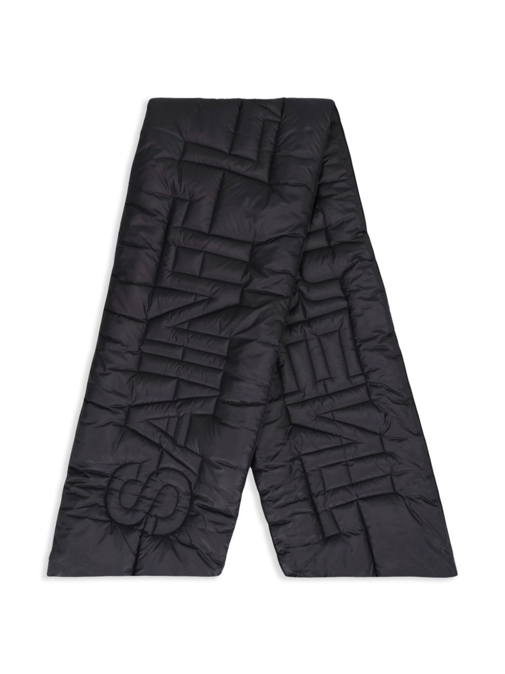 logo-embossed padded-design scarf - 2