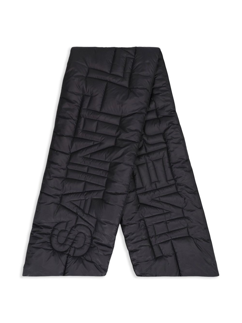SAINT LAURENT logo-embossed padded-design scarf outlook