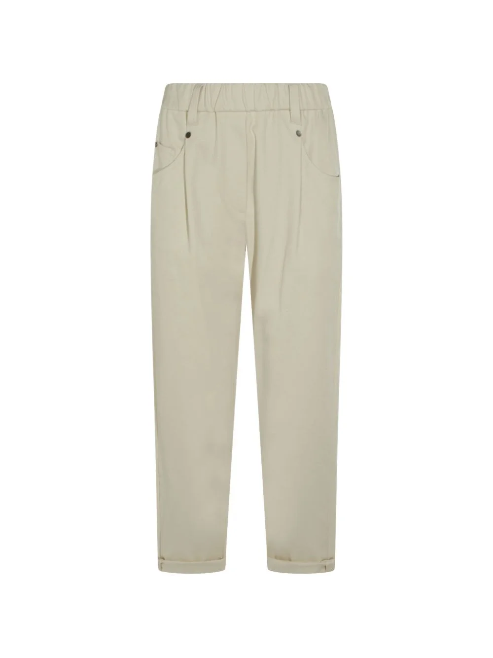 elasticated-waistband tapered trousers - 1