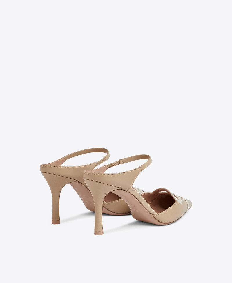 Bonnie 80 - Camel Leather Heeled Mules 3
