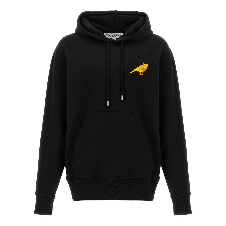JW Anderson Canary Embroidered Cotton Drawstring Hoodie - 5