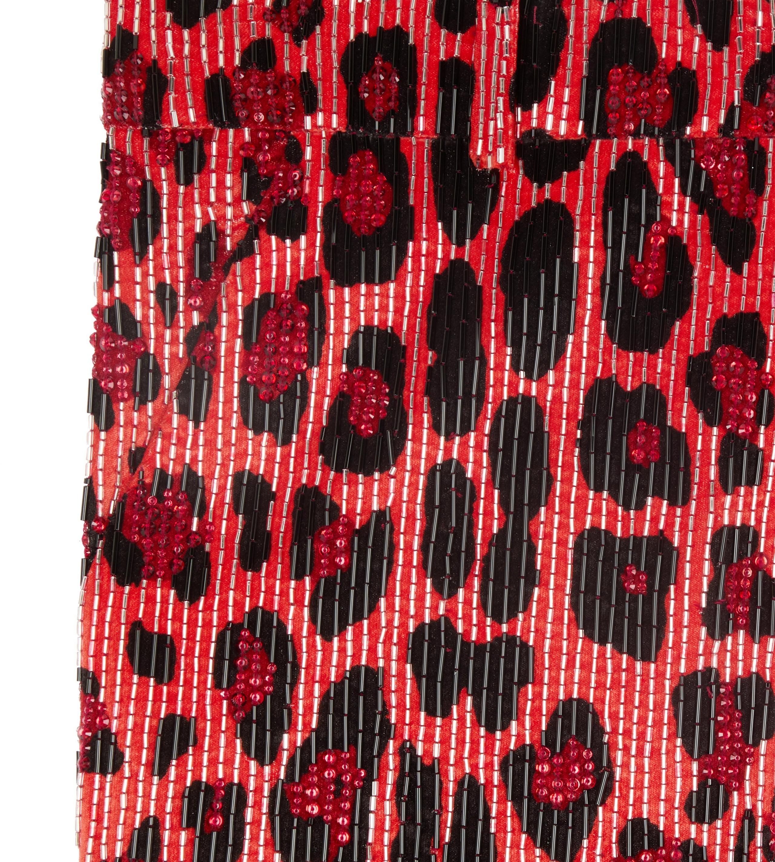 JAGUAR EMBROIDERY VELVET PANTS - 2