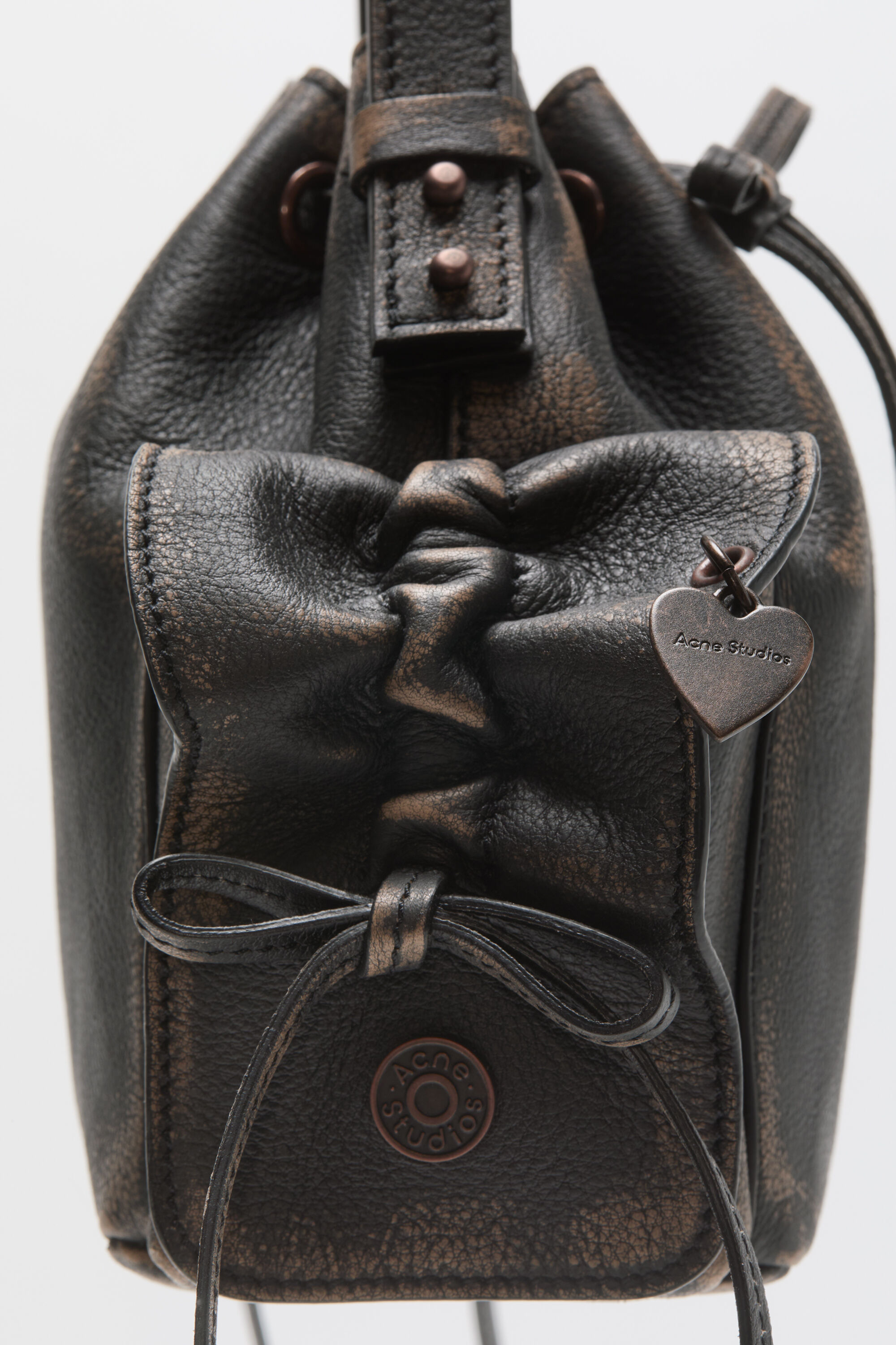 Multipocket mini bucket bag - Dark brown/beige - 3